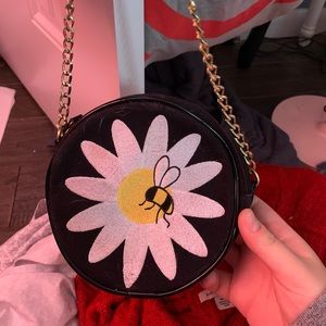 Black bag with gold chain